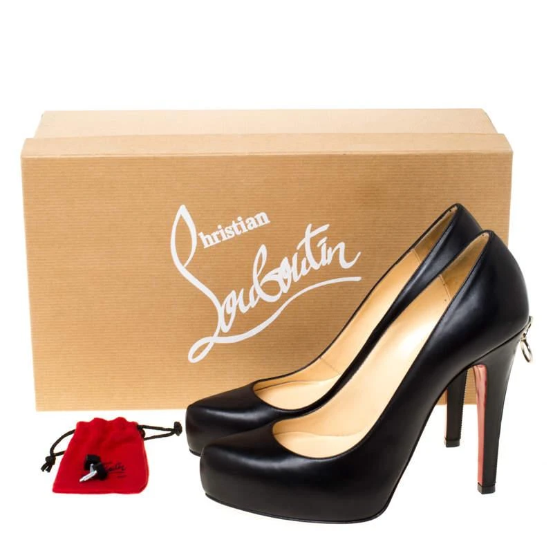 Christian Louboutin Christian Louboutin Black Leather Rolandzip Platform Pumps Size 36 8