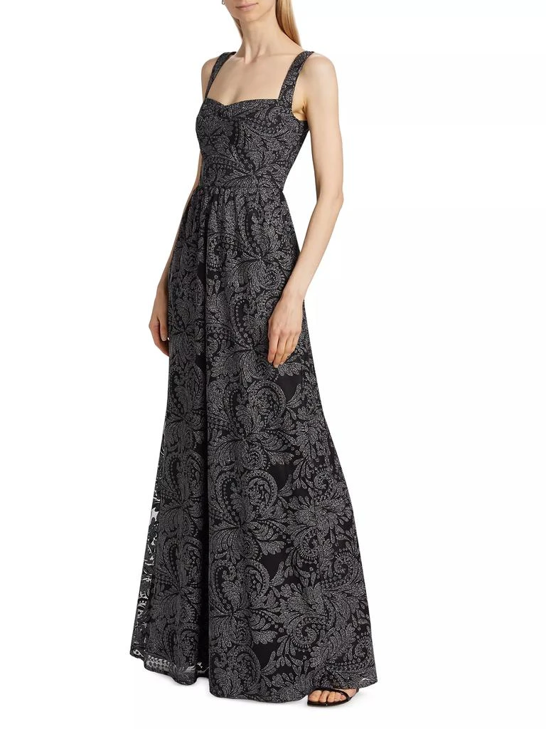 Saloni Rachel Paisley Tulle Maxi Dress 2