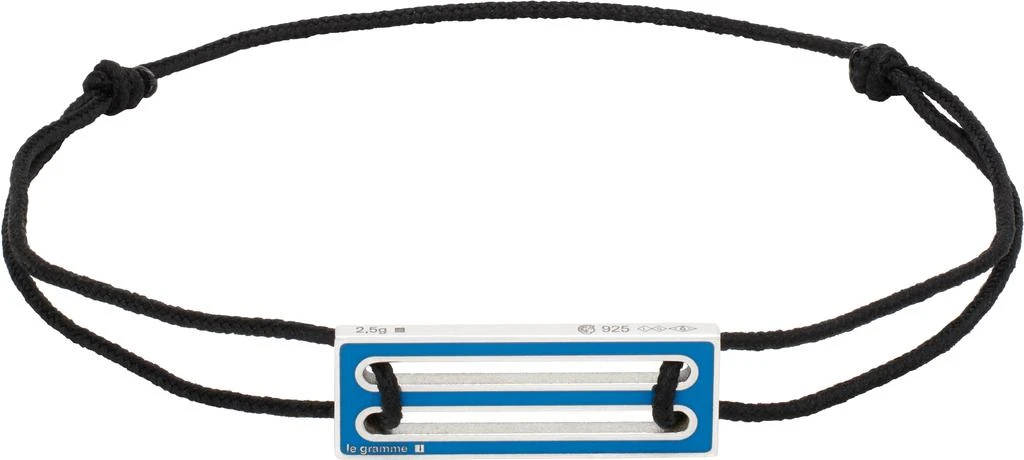 Le Gramme Black Lacquered Cord 'Le 2.5g' Bracelet 1