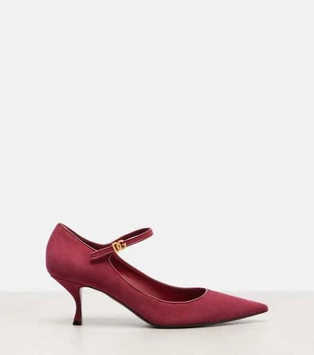 Dolce 
Gabbana DG leather-trimmed suede Mary Jane pumps 4
