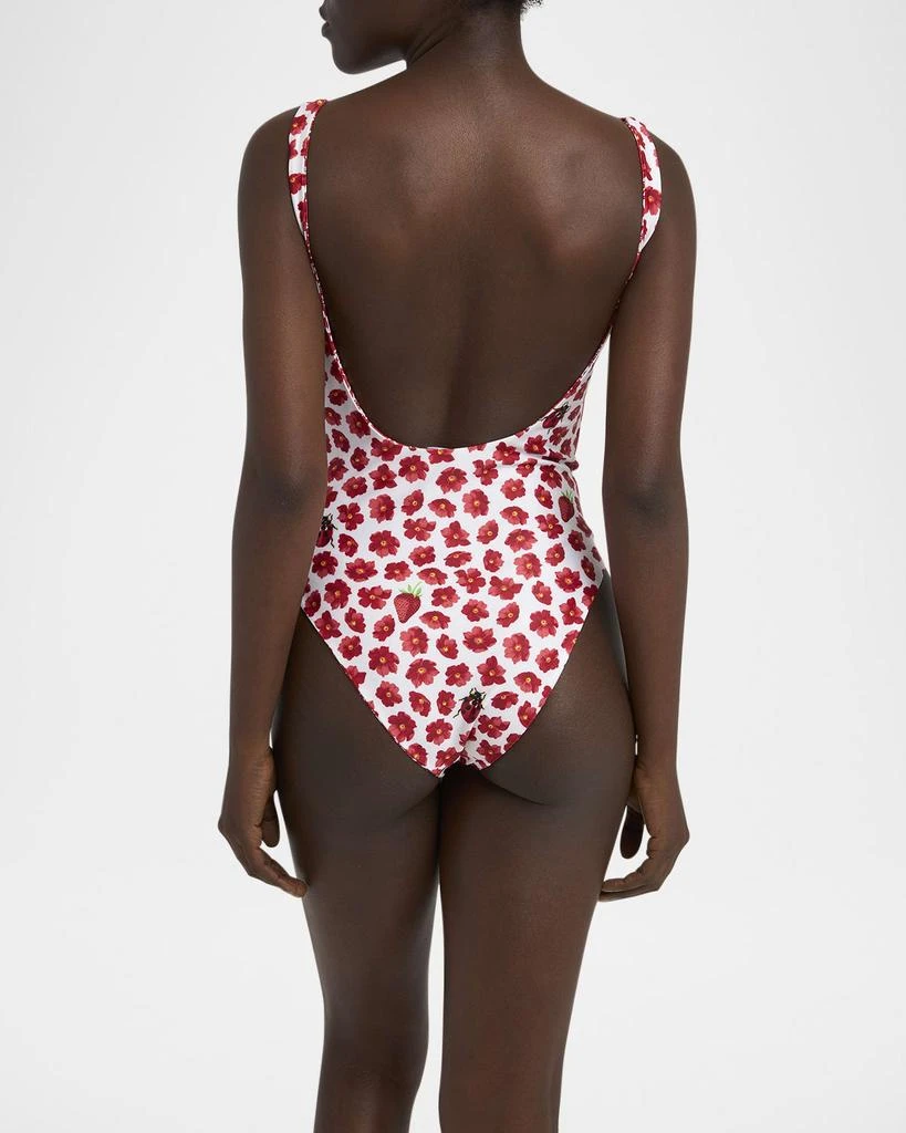 Versace Strawberry Garden Barocco Reversible One-Piece Swimsuit 3