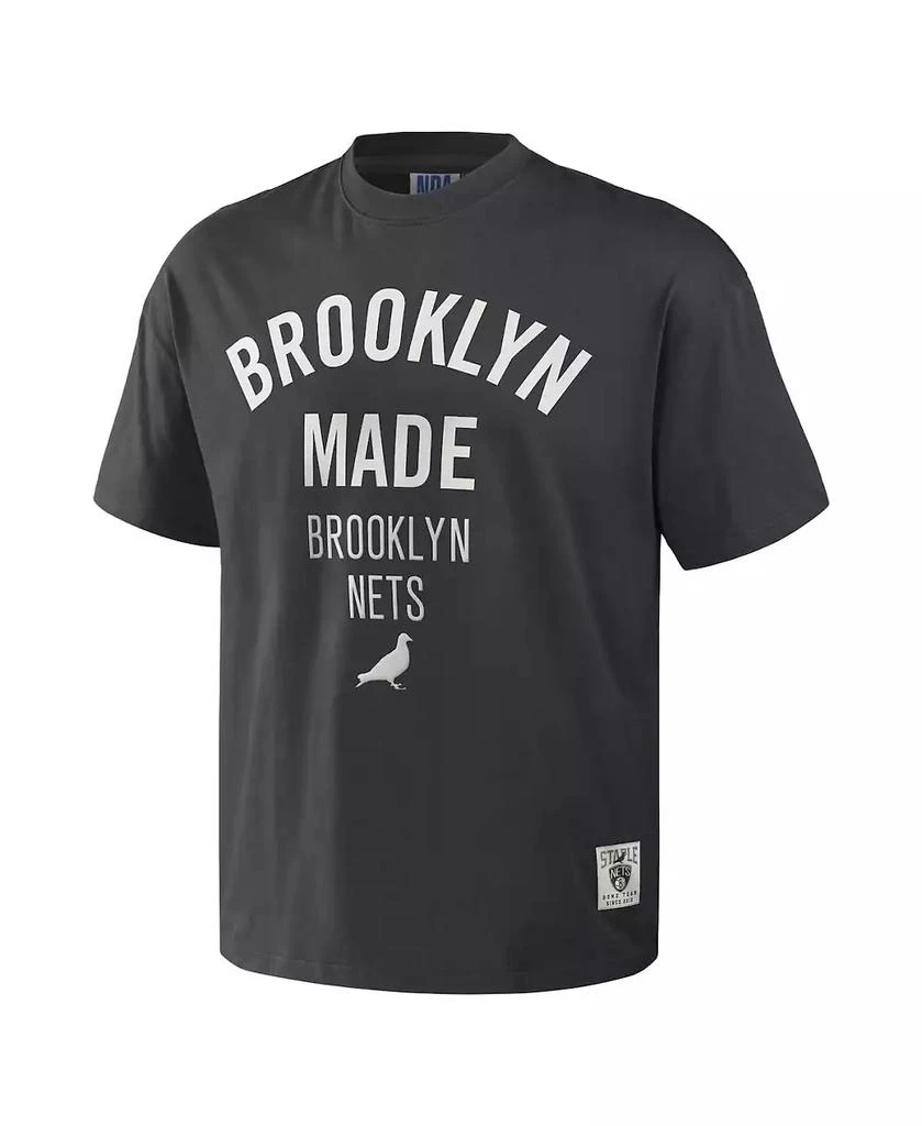 O5 Apparel Staple Men's NBA Anthracite Brooklyn Nets Heavyweight Oversized T-Shirt 2