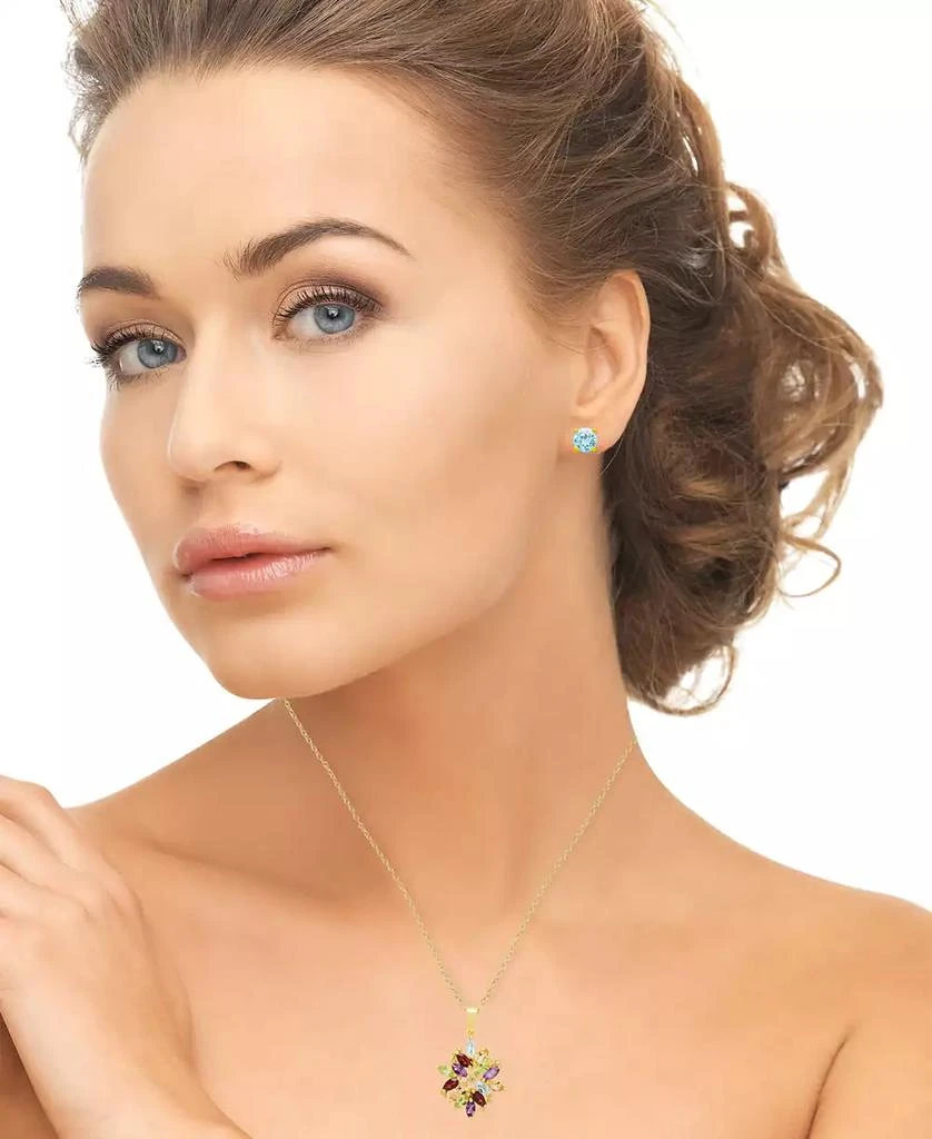Macy
s 2- Pc. Multi-Stone (3.13 ct. t.w.) 
Diamond (0.005 ct. t.w.) Pendant Necklace 
Earrings Set in Yellow Gold Plated Sterling Silver 4