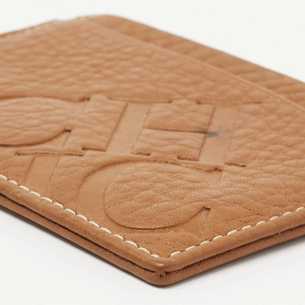 CH Carolina Herrera CH Carolina Herrera Tan Monogram Embossed Leather Card Holder 10