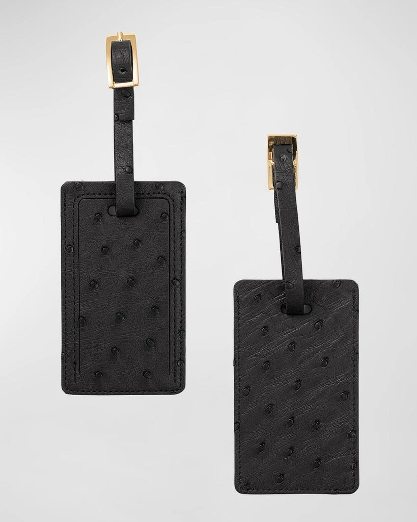 Abas Ostrich Leather Luggage Tag, Set of 2 1