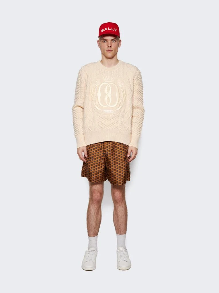 Bally Bally Knitted Wool Crewneck Sweater WHITE 5