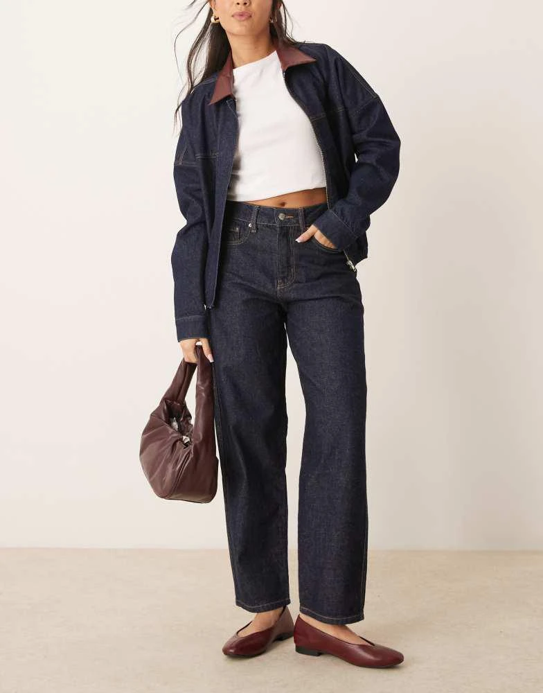 GINA TRICOT Gina Tricot barrel leg jeans in clean indigo blue rinse wash 1