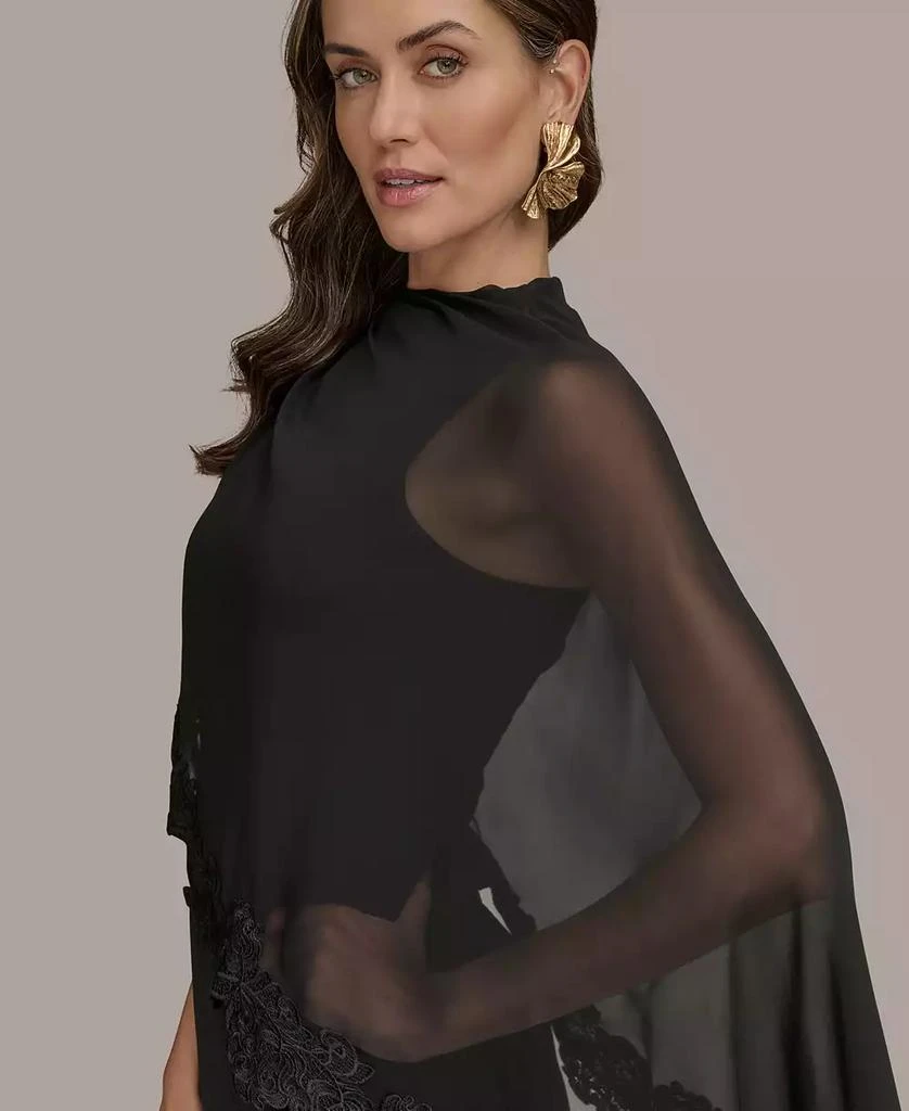 Donna Karan Women's Chiffon-Cape-Overlay Gown 3