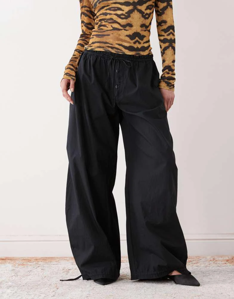 Monki Monki balloon leg trouser in black