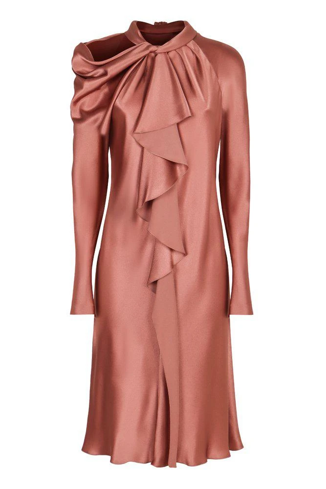 Alberta Ferretti Alberta Ferretti Ruffled Satin Midi Dress 1