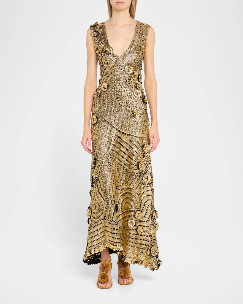 Ulla Johnson Evelyn Metallic Crochet Dress 3