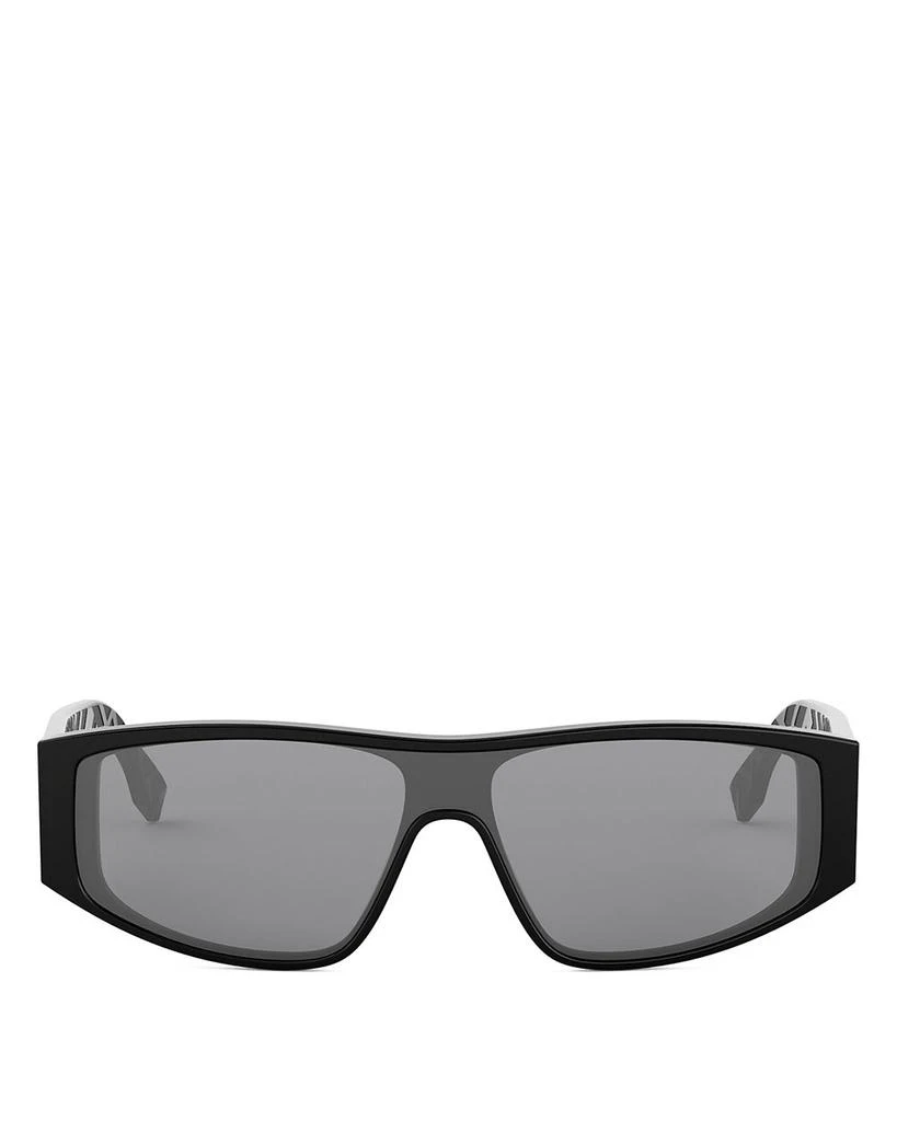 Fendi FF Squared Geometric Shield Sunglasses, 133mm 2