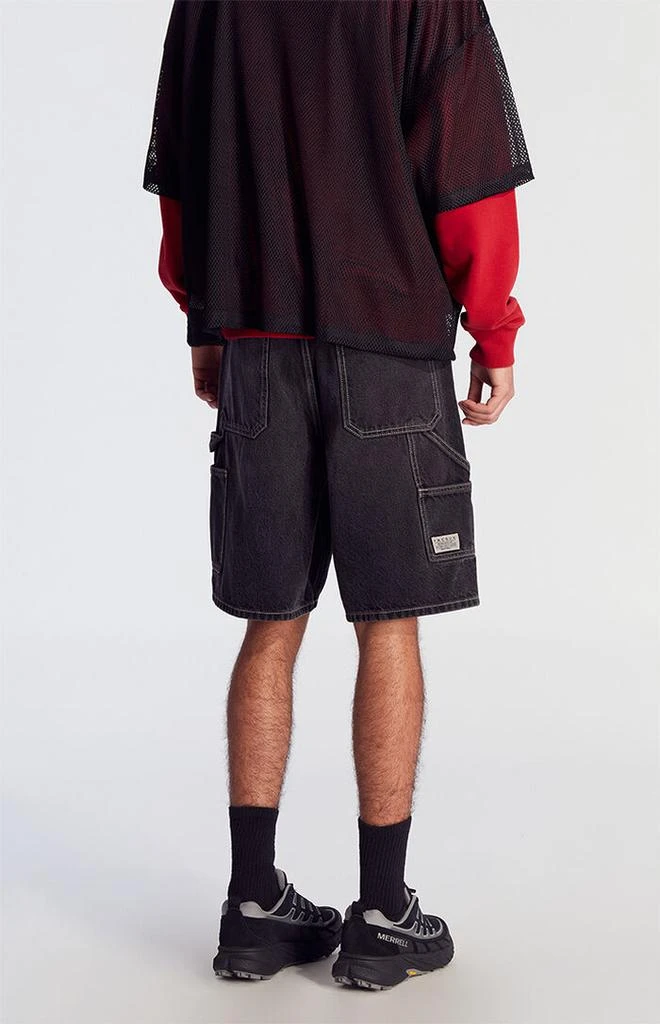PacSun Black Baggy Denim Carpenter Shorts 5