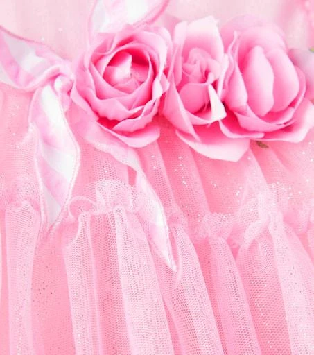 MONNALISA Baby floral-appliqué tulle dress 3