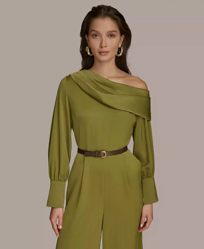 Donna Karan Women's Belted One-Shoulder Jumpsuit 2