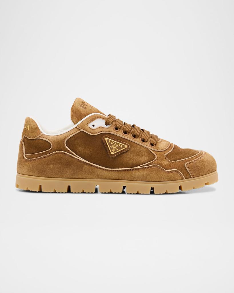 Prada Logo Plaque Sneakers スニーカー ベージュ【関税送料込】 Prada Prada Logo Plaque Lace-Up Sneakers - Casual Shoes