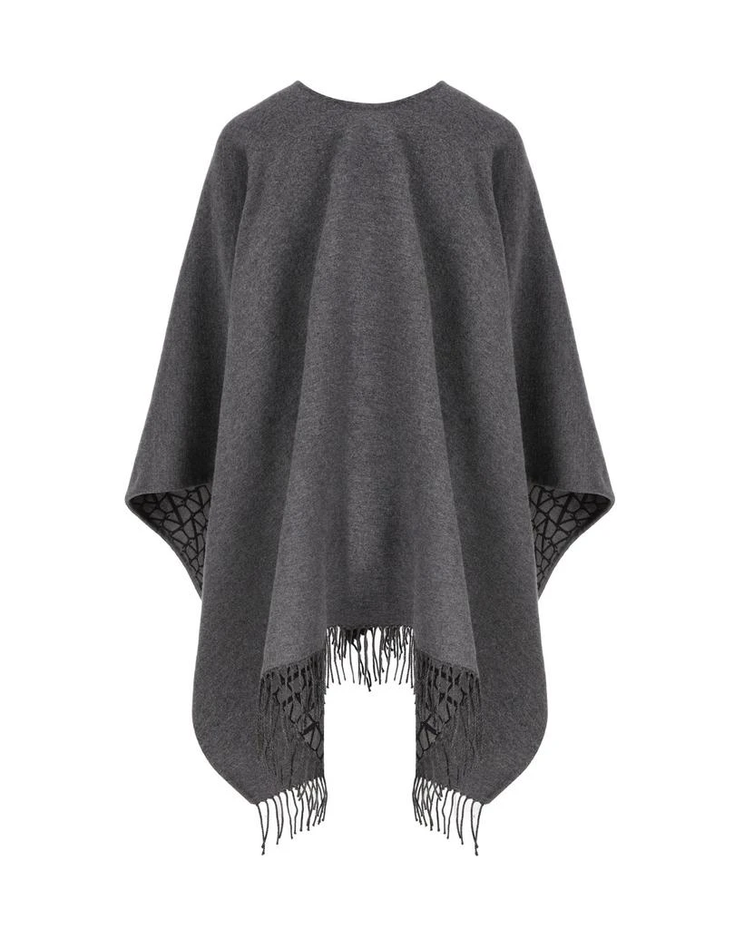 Valentino Valentino	V-Neck Fringed Edge Cape 2
