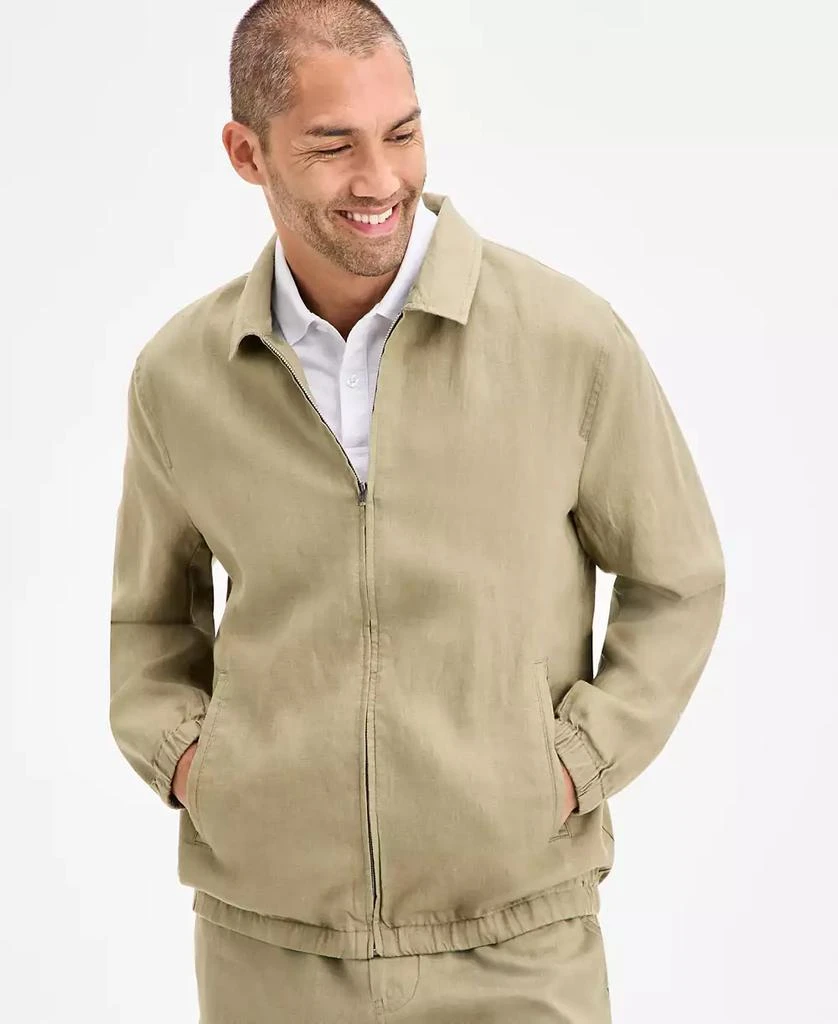 Club Room Men's Linen Zip-Front Bomber Jacket, Exclusively at Macy's 1