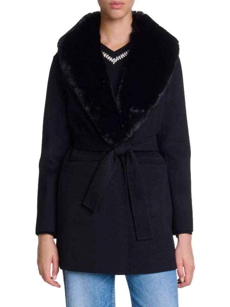 Maje Double-Faced Mid-Length Coat 2