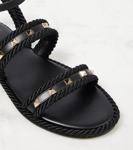 Valentino Rockstud Torchon leather sandals 5