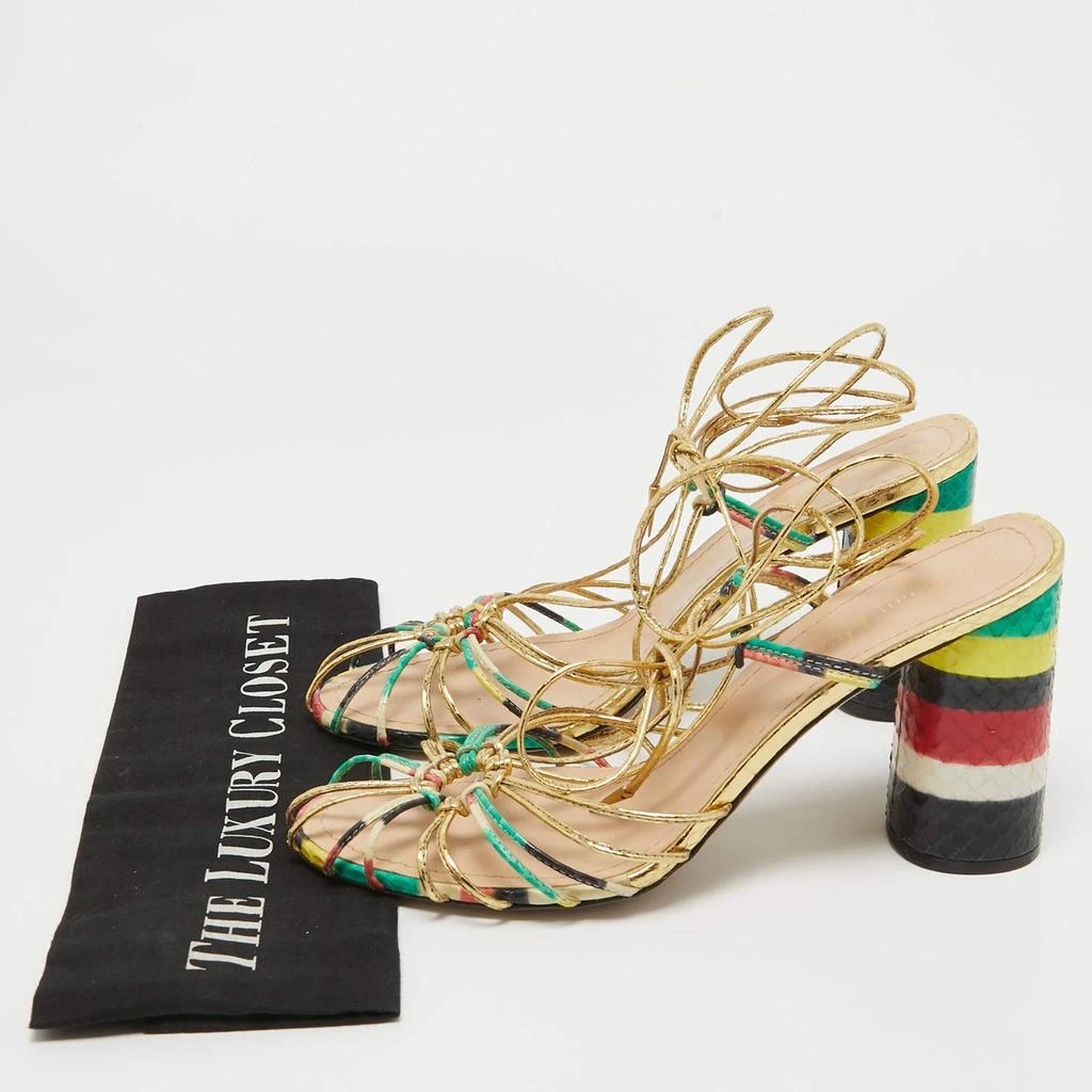 Dior Dior Multicolor Leather Stripy  Ankle Wrap Sandals Size 40.5 9