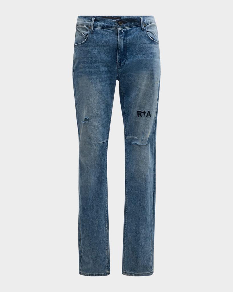 RTA Men's Clayton Distressed Paint-Splatter Jeans