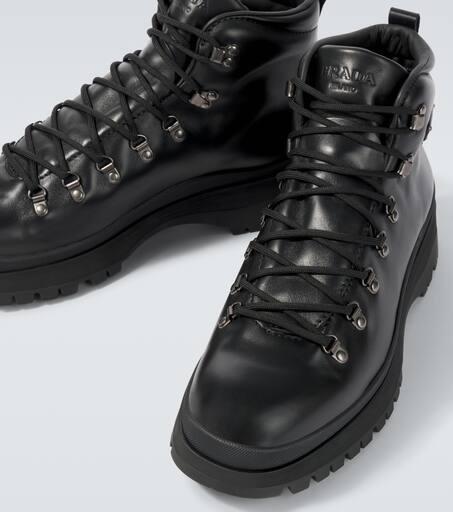 Prada Brixxen leather lace-up boots - Boots - Free Shipping