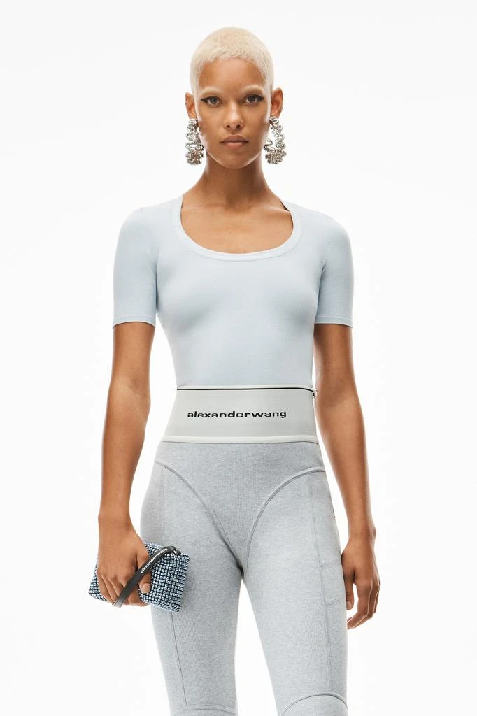 Alexander Wang LOGO JACQUARD SHORT-SLEEVE TEE IN STRETCH KNIT 2
