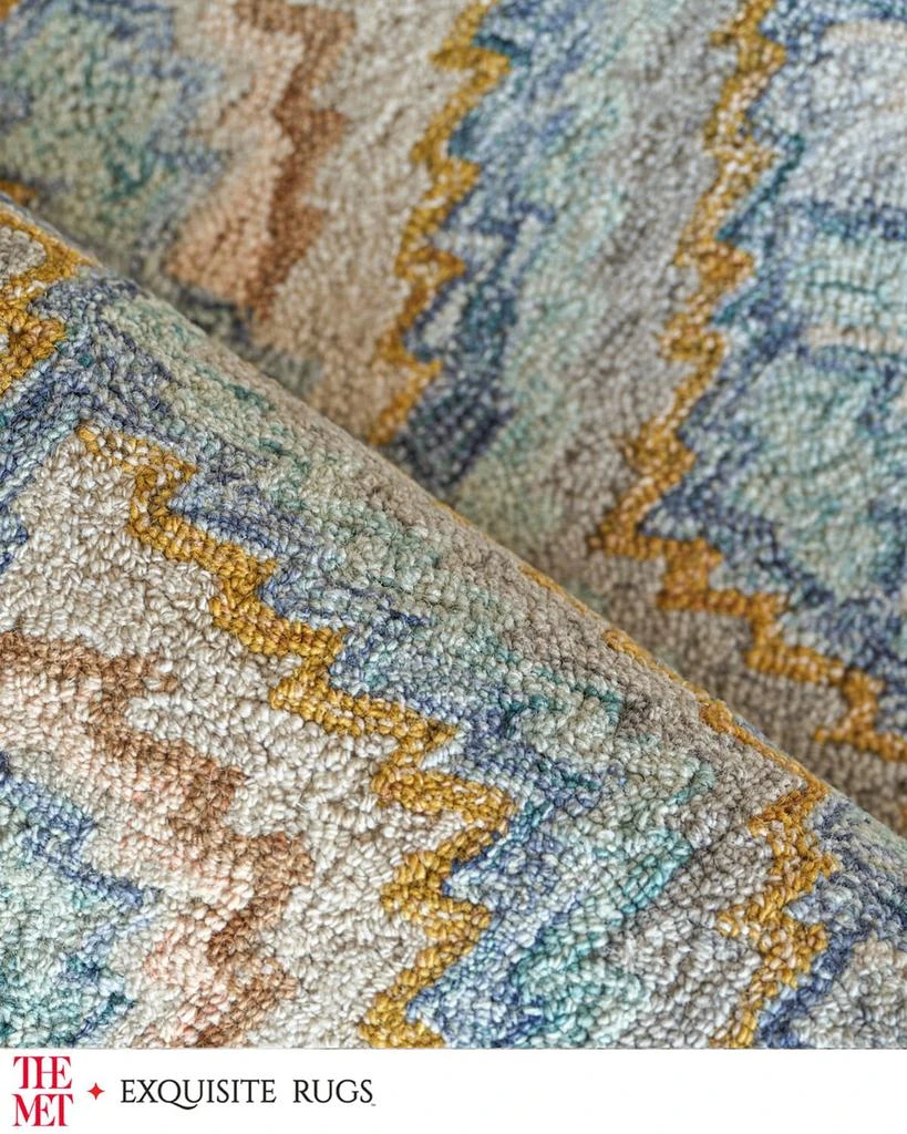 Exquisite Rugs Bargello Hand-Tufted Light Blue Multi Rug, 10' x 14' 5