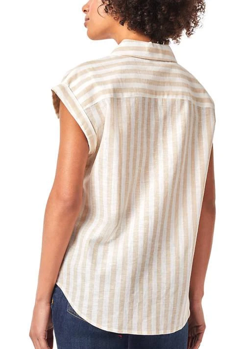 JONES NEW YORK New York Womens Cap Sleeve Tie Front Button Down Blouse 2