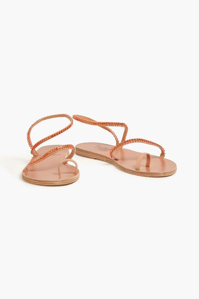 ANCIENT GREEK SANDALS Aplie bead-embellished leather sandals 2