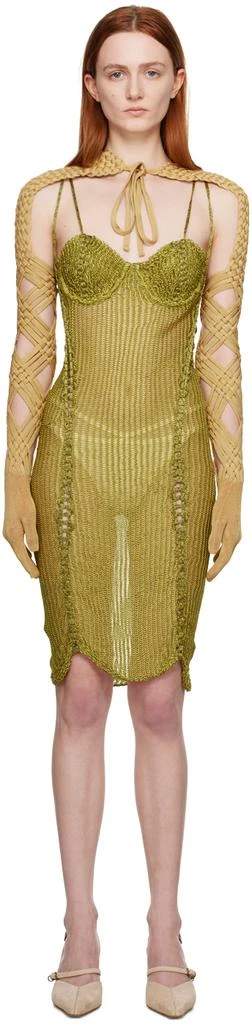 green high neck mini dress Emaretta Halter Mini Dress