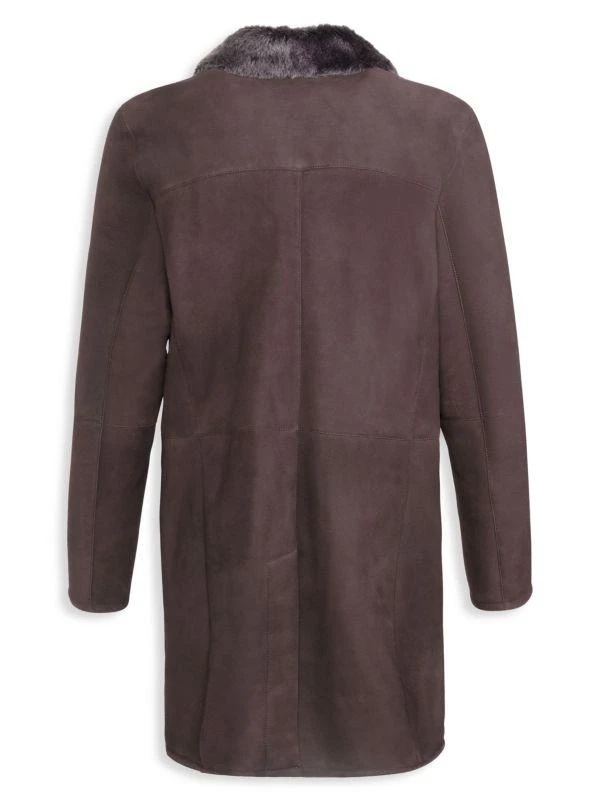 WOLFIE FURS Sheepskin Shearling Leather Trench Coat 2