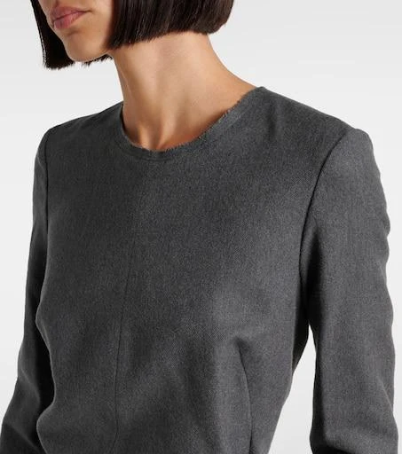 MAISON MARGIELA Gathered cotton and wool midi dress 4