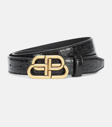 Balenciaga BB croc-effect leather belt 1