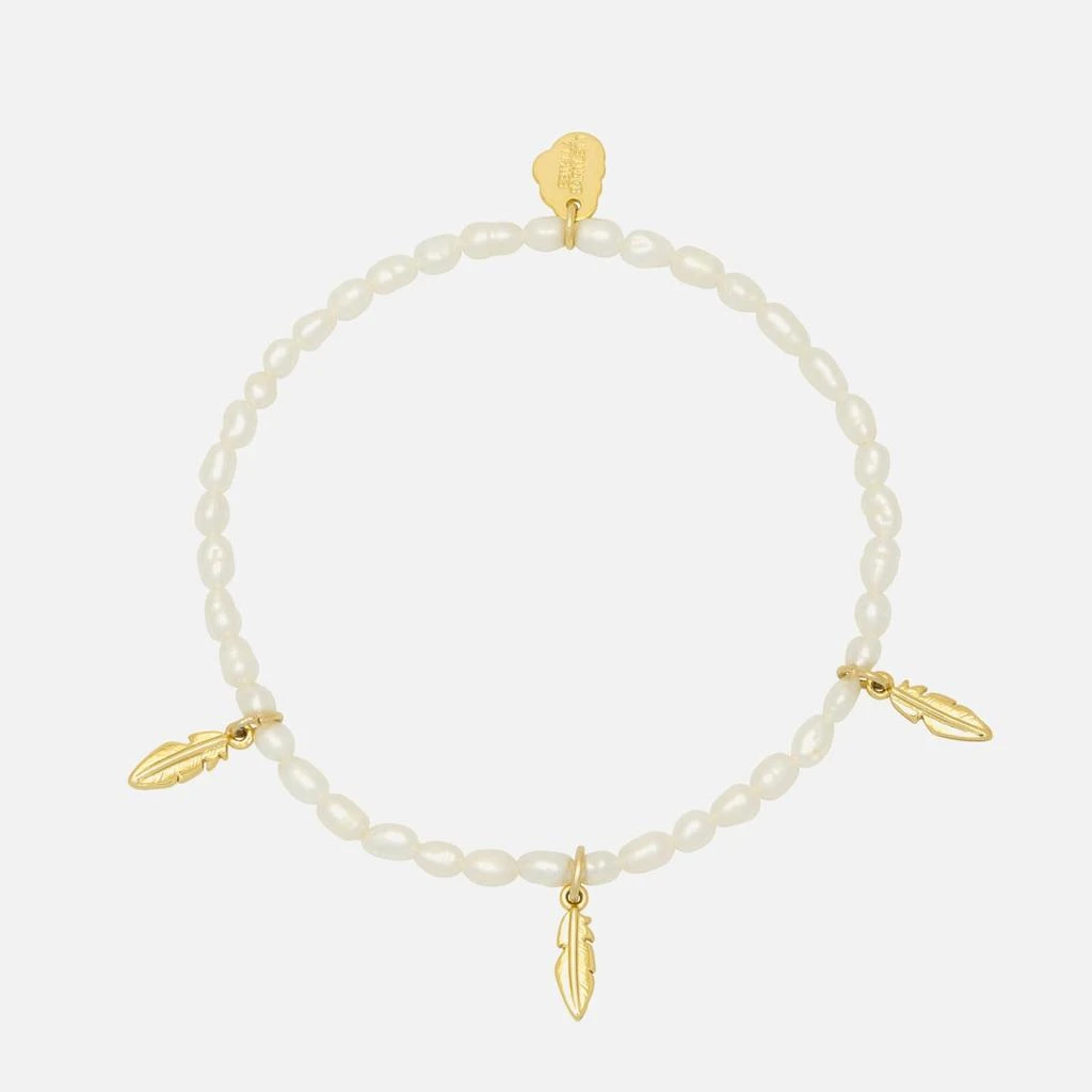 ESTELLA BARTLETT Estella Bartlett Feather Glass Pearl Gold-Tone Bracelet 1