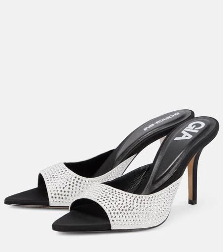 GIA BORGHINI Perni 04 Uni embellished leather mules 5