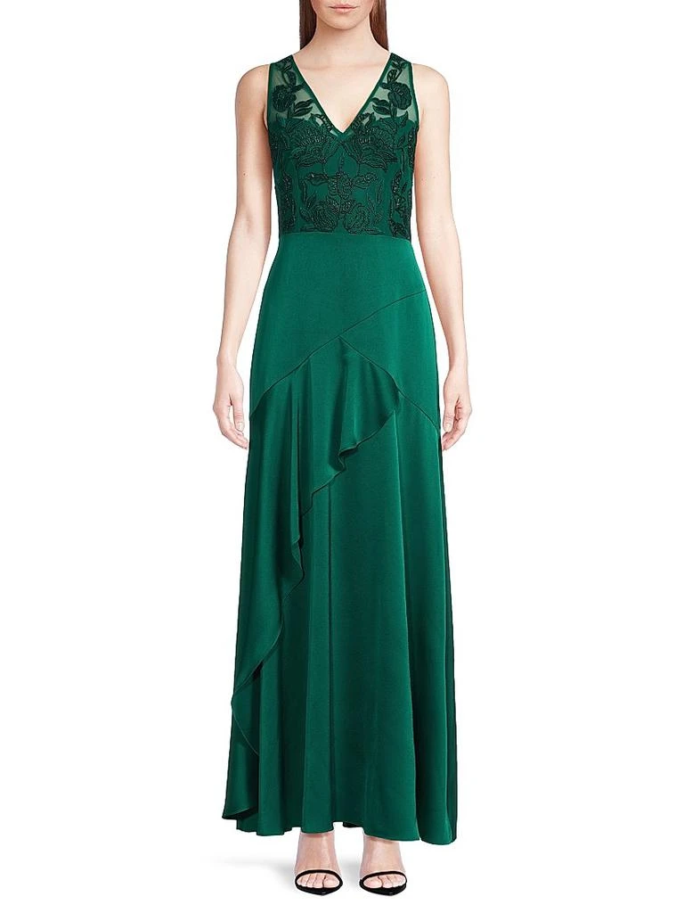 Aidan Mattox Beaded Satin Sleeveless Gown 3