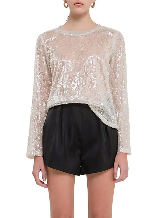 Grey Lab Lab Sequin Sheer Top 3