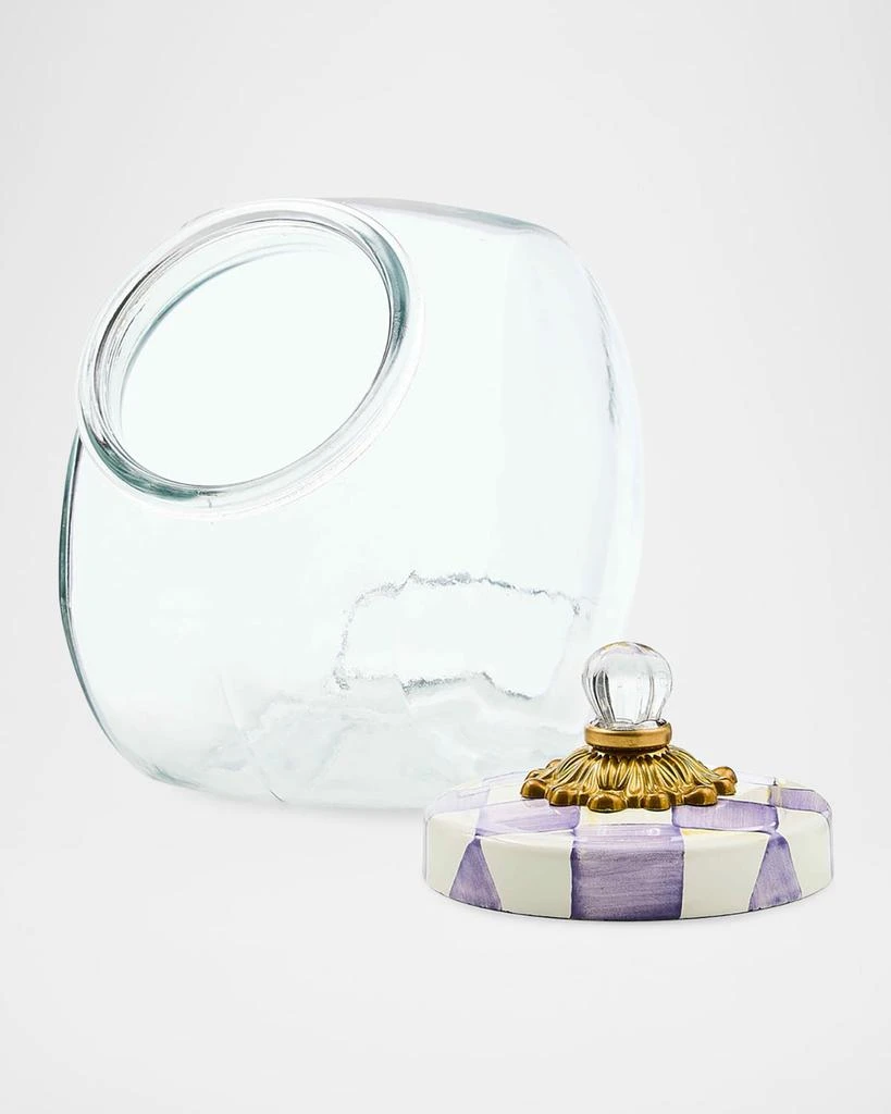 MacKenzie-Childs Cookie Jar with Violet Check Lid 2