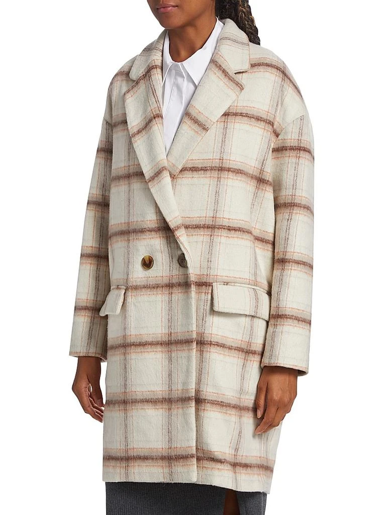Ena Pelly Plaid Wool-Blend Oversized Double-Breasted Coat 4