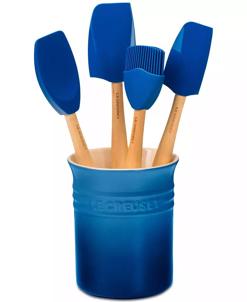 Le Creuset 5 Piece Utensil Set with Stoneware Utensil Crock