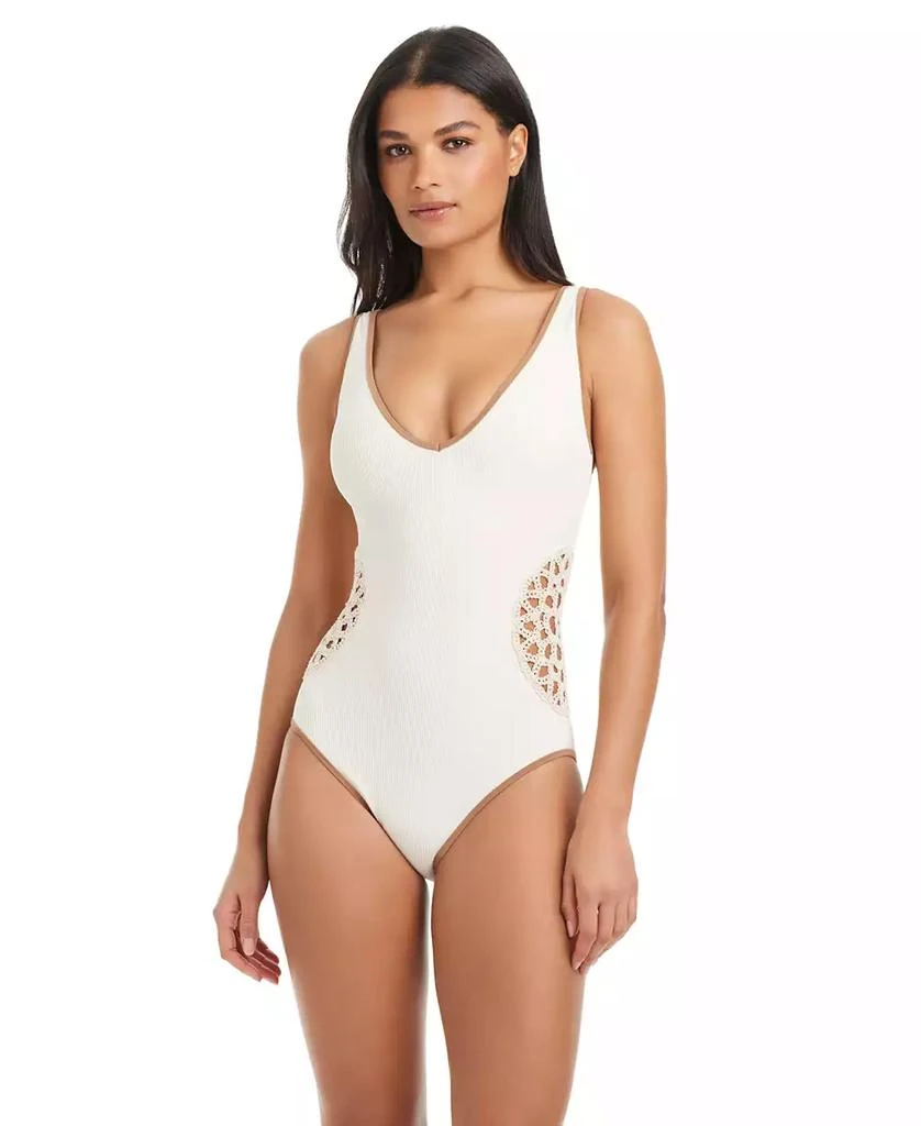 Sanctuary Women's Beachy-Keen V-Neck One-Piece Swimsuit