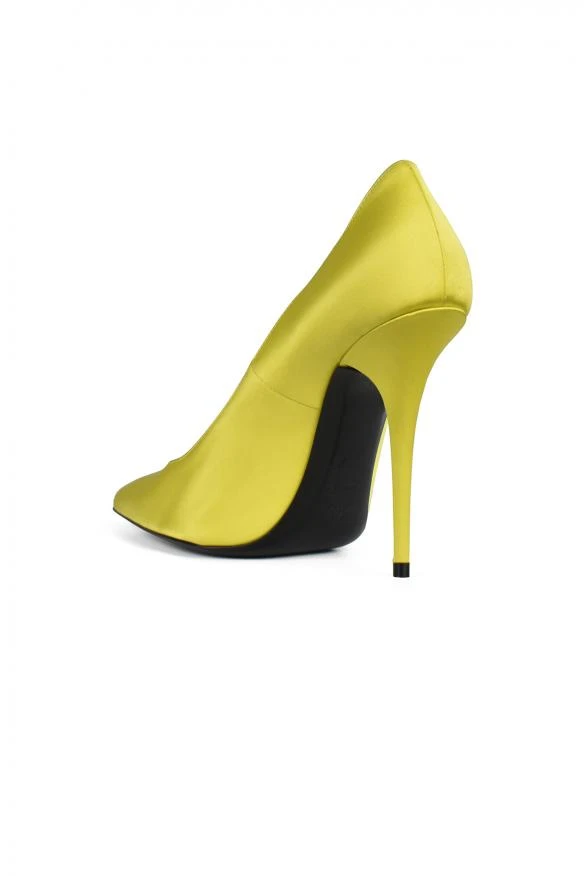 Yves Saint Laurent Luxury women's shoes marilyn saint laurent yellow satin pumps 3