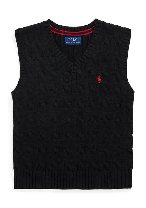 Ralph Lauren Childrenswear Lauren Childrenswear Boys 2 7 Cable Knit Cotton Sweater Vest 1