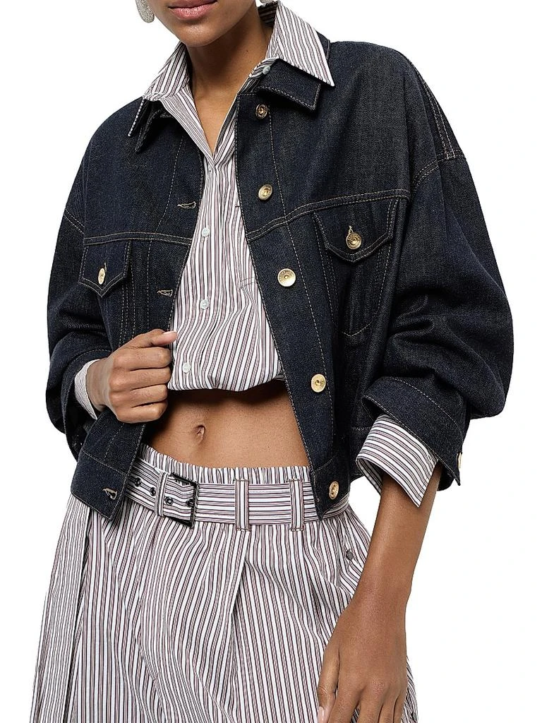 Brunello Cucinelli No Fade Denim Outerwear Jacket with Monili 5