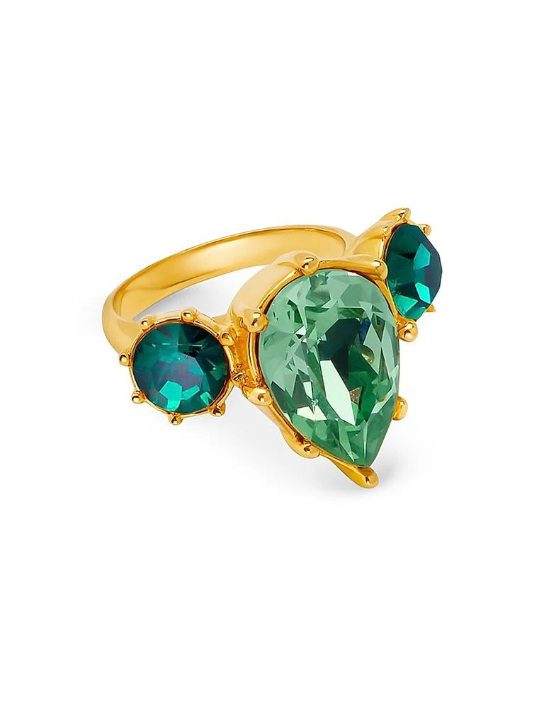 Oscar de la Renta Goldtone 
Glass Crystal Ring 3