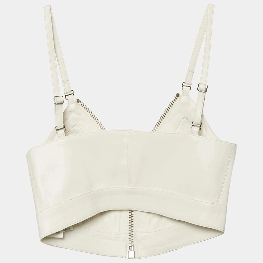 Alexander McQueen Alexander McQueen White Leather Bralette Crop Top M 2