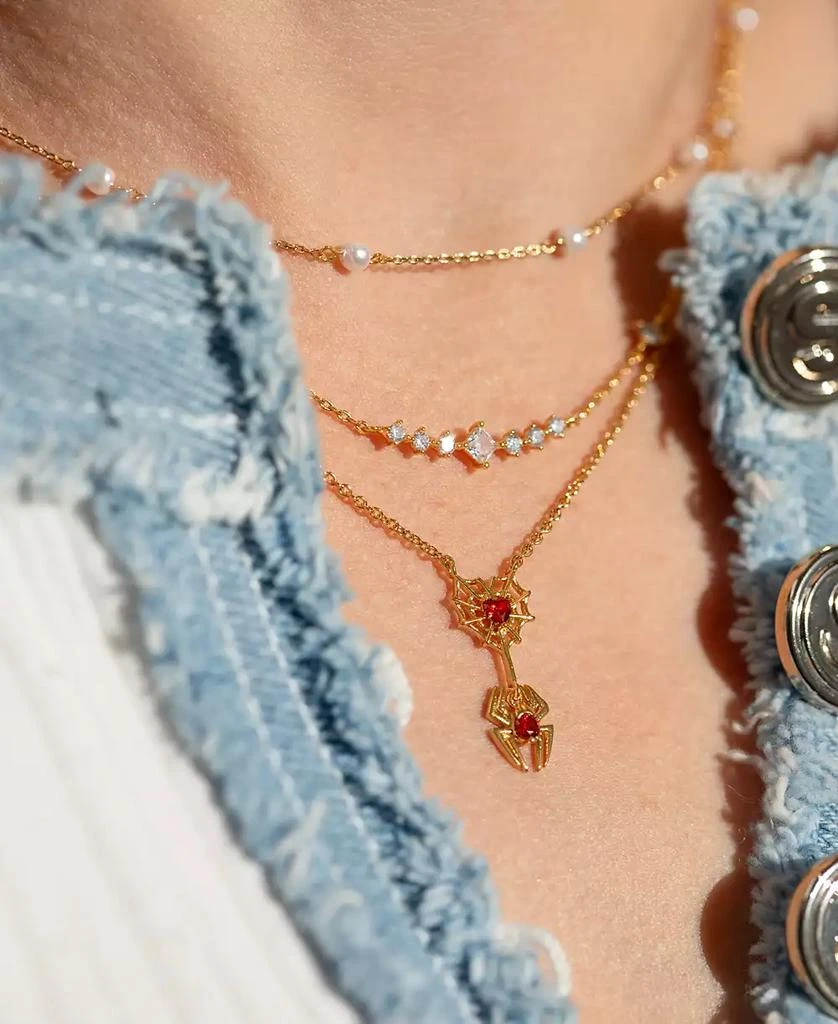 Girls Crew Marvel
s Spider-Man Crystal Web of Love Necklace 2