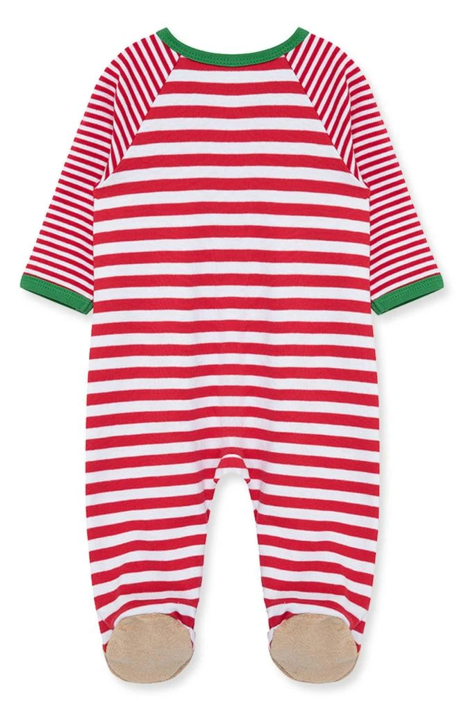 Little Me Reindeer Stripe Footie 2